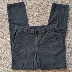 Mango Men's Pinstripe Chinos in Charcoal Gray